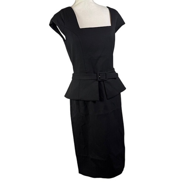 NWT Ted Baker Fleuurr Square Neck Midi Dress Black Size 8 - Picture 3 of 13
